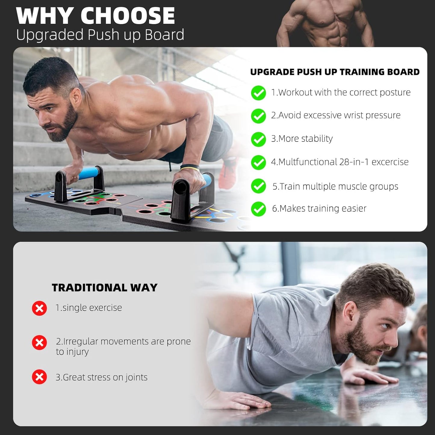 28-in-1 Push-Up Rack Board System for Home Gym Fitness Training